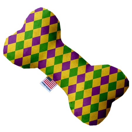Mirage Pet Products Mardi Gras Diamonds Canvas Bone Dog Toy 10 in. 1379-CTYBN10